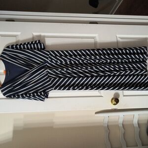 Lane Bryant beautiful dress 👗 in navy and white stripes, bin